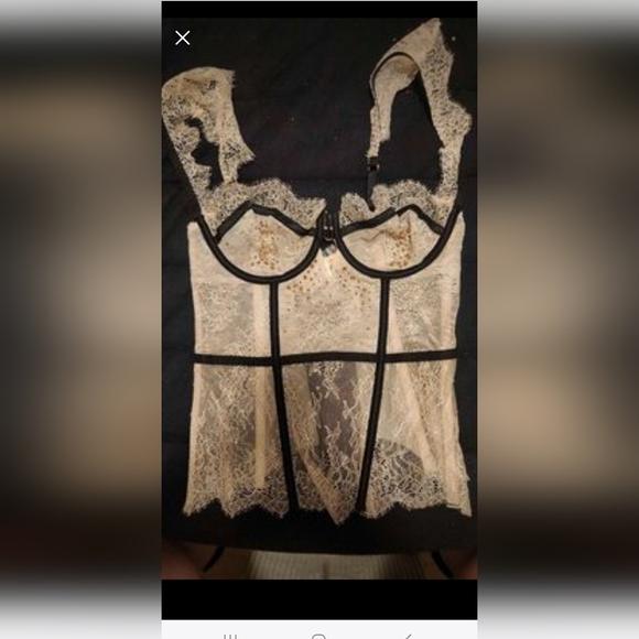 Victoria's Secret Other - Victorias secret boustier with lace and rhinestone accents. Size 34C
